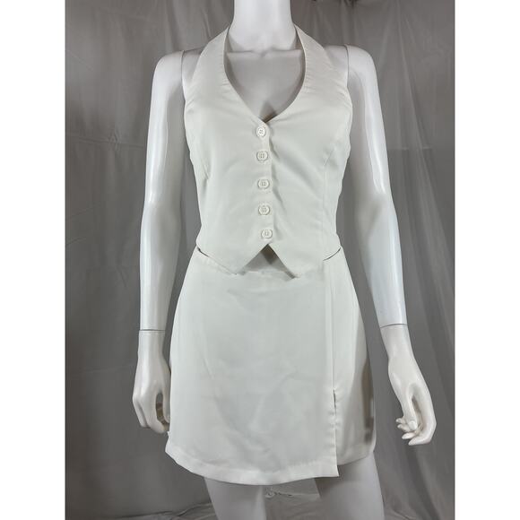 Amanda Uprichard 'Isadore' White Viscose Skort Romper Size S - Picture 2 of 3